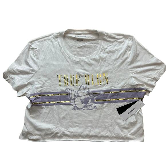 NEW True Religion Buddha Crop Top Size XL - Picture 2 of 9